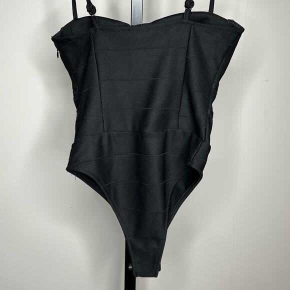 Fashion Nova Black Corset Bodysuit-XS adjustable straps, button closure, zipper - Picture 2 of 7